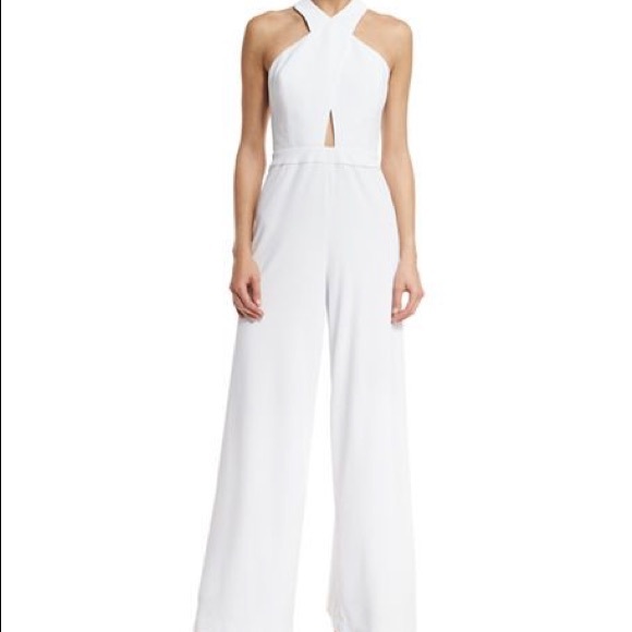 Alice + Olivia Other - Alice+Olivia Trinity Cross Front Wide Leg Jumpsuit